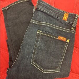 7 For All Mankind Women's Indigo Straight Leg Jeans